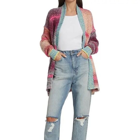 FREE PEOPLE Daydreamer Open-Front Cardigan - Orchid Cloud Combo - Picture 2 of 15